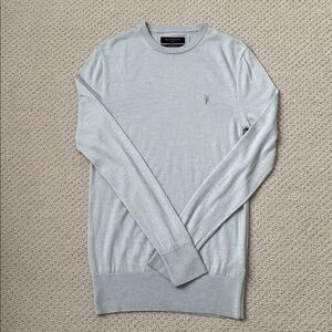 All Saints Merino Wool Sweater in Soft Gray